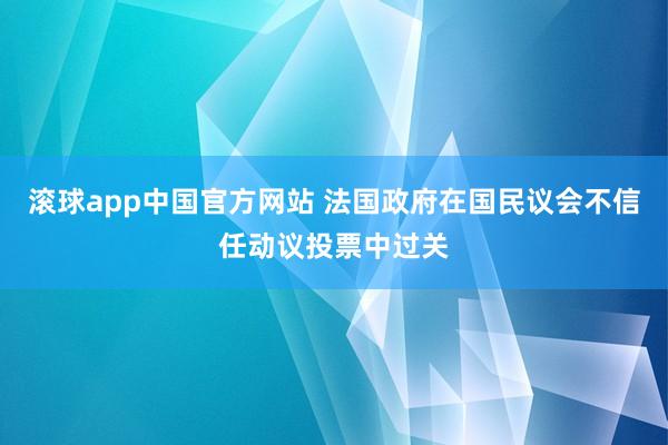 滚球app中国官方网站 法国政府在国民议会不信任动议投票中过关