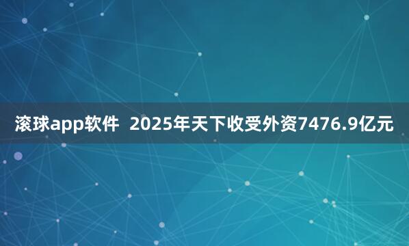 滚球app软件  2025年天下收受外资7476.9亿元
