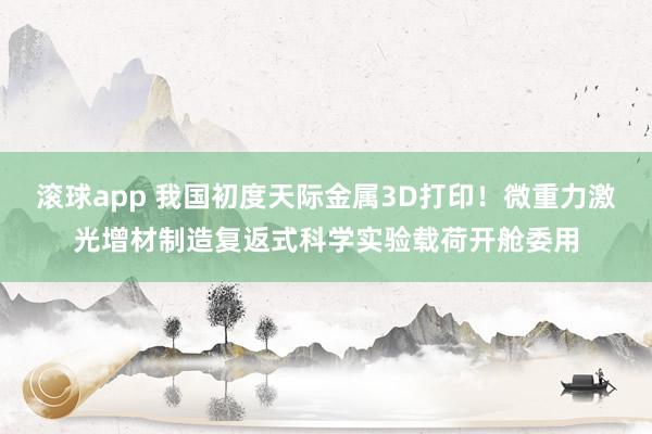 滚球app 我国初度天际金属3D打印！微重力激光增材制造复返式科学实验载荷开舱委用