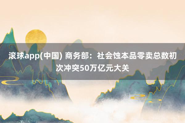 滚球app(中国) 商务部：社会蚀本品零卖总数初次冲突50万亿元大关