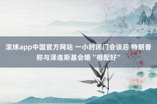 滚球app中国官方网站 一小时闭门会谈后 特朗普称与泽连斯基会晤“相配好”