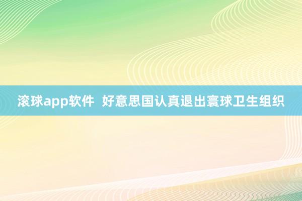 滚球app软件  好意思国认真退出寰球卫生组织