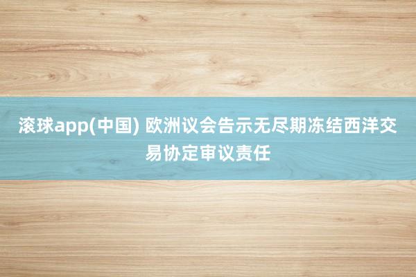 滚球app(中国) 欧洲议会告示无尽期冻结西洋交易协定审议责任