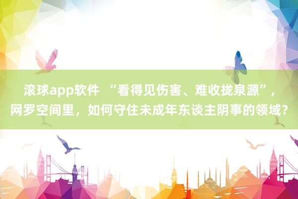 滚球app软件  “看得见伤害、难收拢泉源”，网罗空间里，如何守住未成年东谈主阴事的领域？