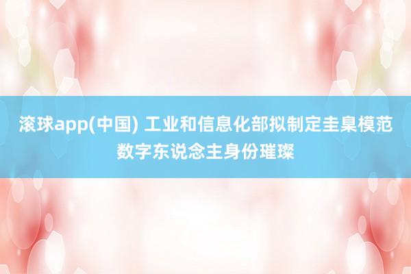 滚球app(中国) 工业和信息化部拟制定圭臬模范数字东说念主身份璀璨