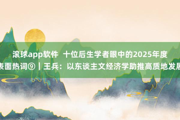 滚球app软件  十位后生学者眼中的2025年度表面热词⑨｜王兵：以东谈主文经济学助推高质地发展