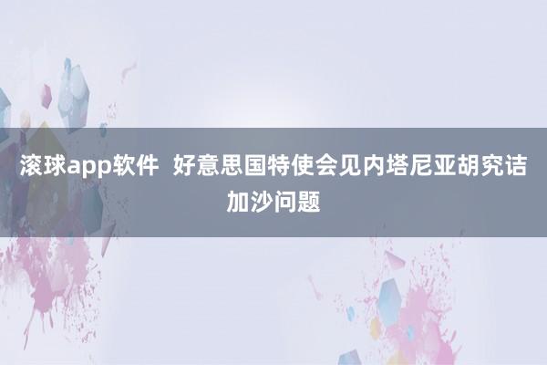 滚球app软件  好意思国特使会见内塔尼亚胡究诘加沙问题
