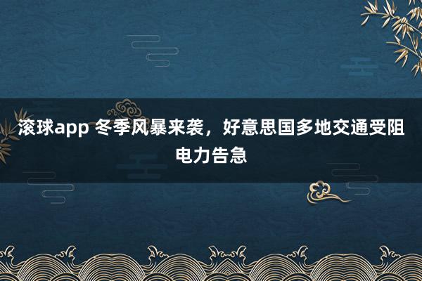 滚球app 冬季风暴来袭，好意思国多地交通受阻电力告急
