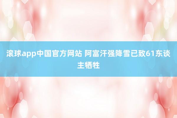 滚球app中国官方网站 阿富汗强降雪已致61东谈主牺牲