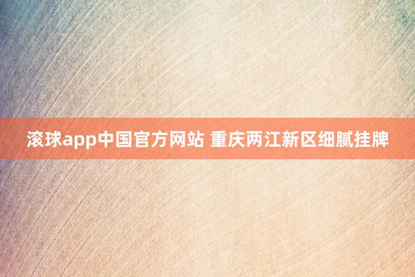 滚球app中国官方网站 重庆两江新区细腻挂牌
