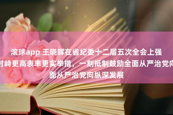 滚球app 王晓晖在省纪委十二届五次全会上强调：历久对峙更高表率更实举措，一刻抵制鼓励全面从严治党向纵深发展