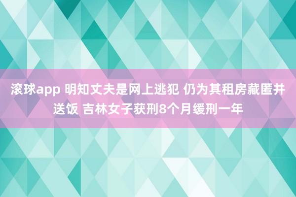 滚球app 明知丈夫是网上逃犯 仍为其租房藏匿并送饭 吉林女子获刑8个月缓刑一年