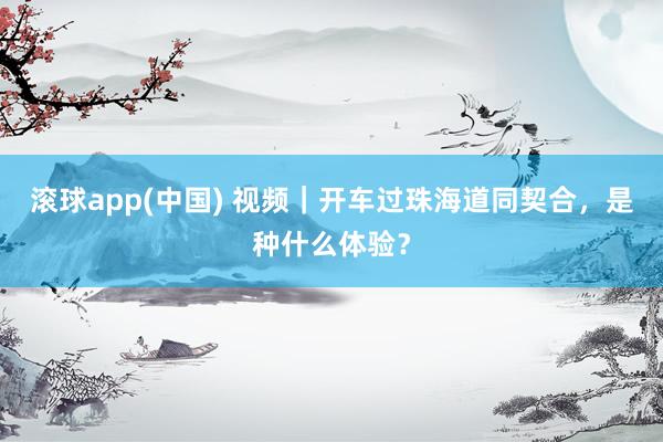 滚球app(中国) 视频｜开车过珠海道同契合，是种什么体验？