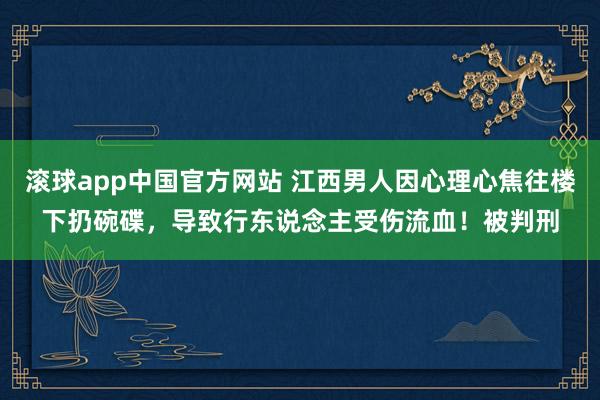 滚球app中国官方网站 江西男人因心理心焦往楼下扔碗碟，导致行东说念主受伤流血！被判刑