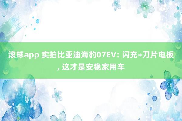 滚球app 实拍比亚迪海豹07EV: 闪充+刀片电板， 这才是安稳家用车