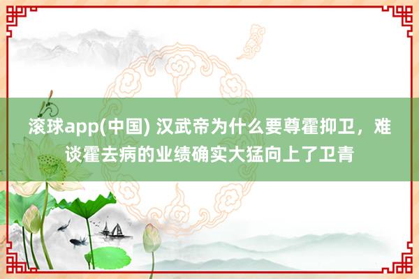 滚球app(中国) 汉武帝为什么要尊霍抑卫，难谈霍去病的业绩确实大猛向上了卫青