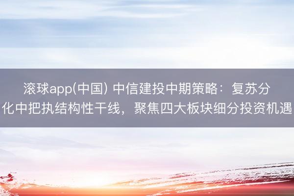 滚球app(中国) 中信建投中期策略：复苏分化中把执结构性干线，聚焦四大板块细分投资机遇