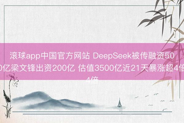 滚球app中国官方网站 DeepSeek被传融资500亿梁文锋出资200亿 估值3500亿近21天暴涨超4倍