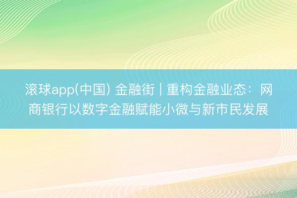 滚球app(中国) 金融街 | 重构金融业态：网商银行以数字金融赋能小微与新市民发展