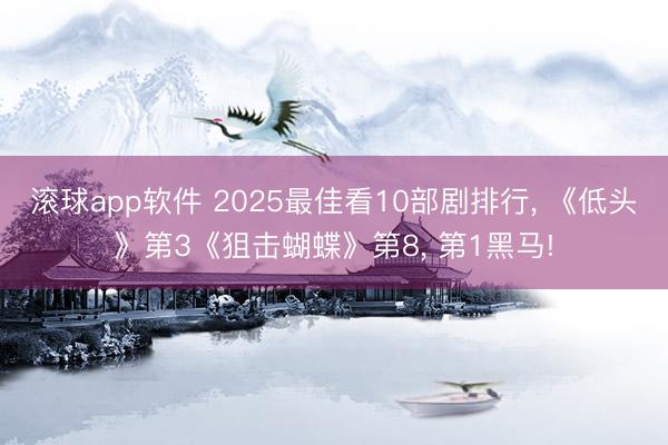 滚球app软件 2025最佳看10部剧排行， 《低头》第3《狙击蝴蝶》第8， 第1黑马!