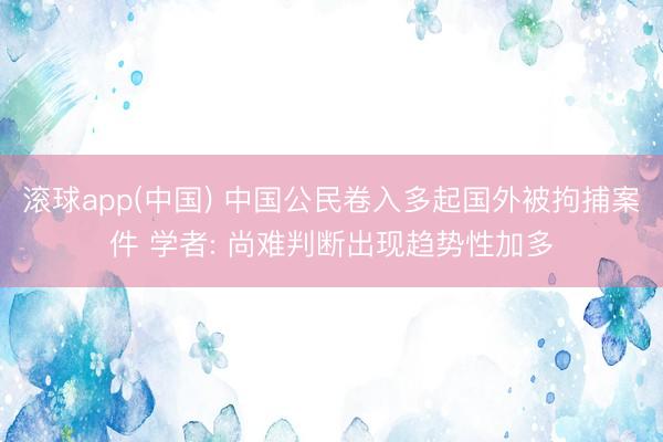 滚球app(中国) 中国公民卷入多起国外被拘捕案件 学者: 尚难判断出现趋势性加多