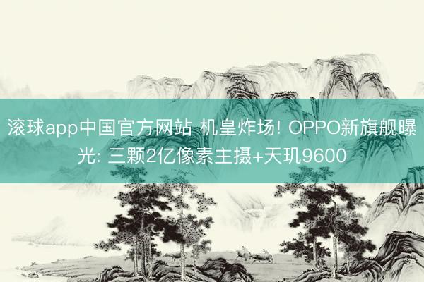 滚球app中国官方网站 机皇炸场! OPPO新旗舰曝光: 三颗2亿像素主摄+天玑9600