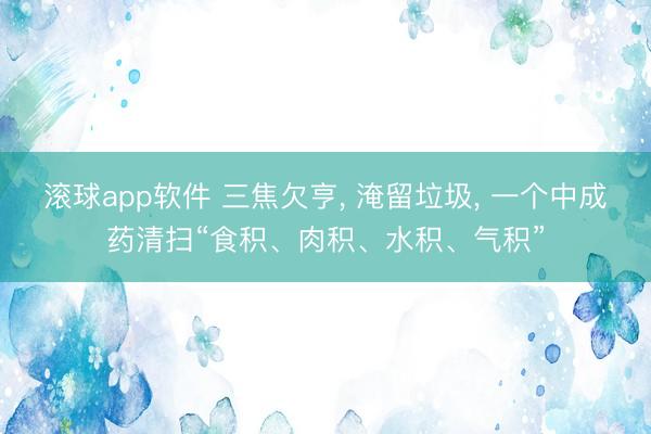 滚球app软件 三焦欠亨， 淹留垃圾， 一个中成药清扫“食积、肉积、水积、气积”