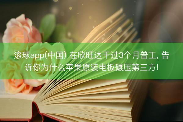 滚球app(中国) 在欣旺达干过3个月普工， 告诉你为什么苹果原装电板碾压第三方!