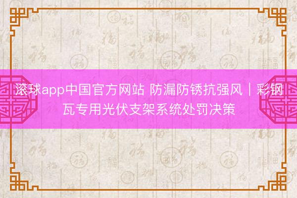 滚球app中国官方网站 防漏防锈抗强风｜彩钢瓦专用光伏支架系统处罚决策