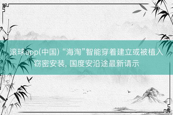 滚球app(中国) “海淘”智能穿着建立或被植入窃密安装， 国度安沿途最新请示