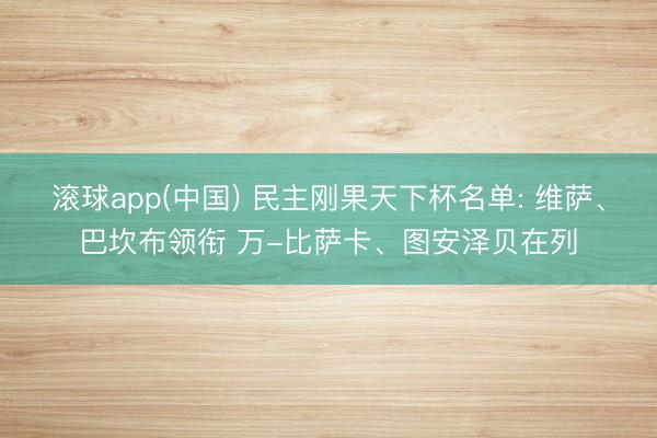 滚球app(中国) 民主刚果天下杯名单: 维萨、巴坎布领衔 