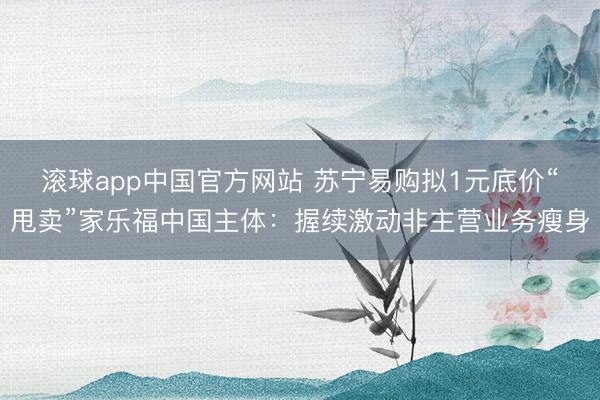 滚球app中国官方网站 苏宁易购拟1元底价“甩卖”家乐福中国主体：握续激动非主营业务瘦身