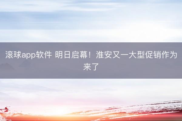 滚球app软件 明日启幕！淮安又一大型促销作为来了