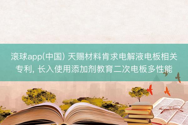 滚球app(中国) 天赐材料肯求电解液电板相关专利， 长入使用添加剂教育二次电板多性能