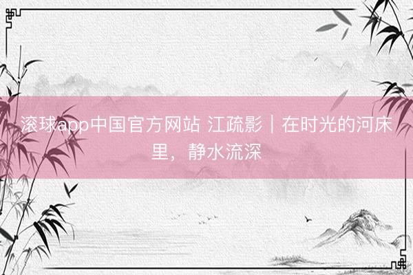 滚球app中国官方网站 江疏影｜在时光的河床里，静水流深