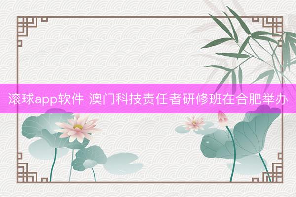 滚球app软件 澳门科技责任者研修班在合肥举办