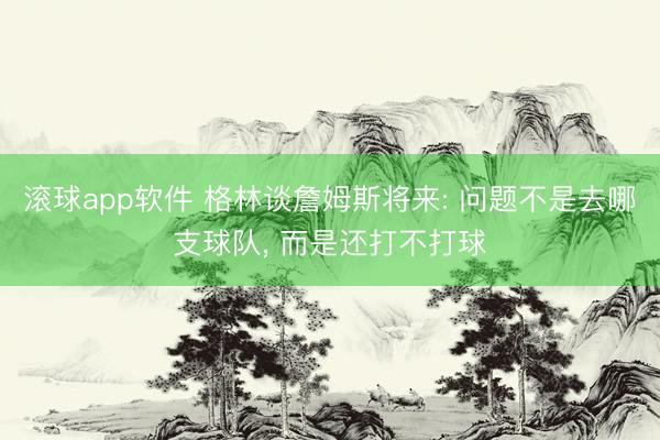滚球app软件 格林谈詹姆斯将来: 问题不是去哪支球队， 而是还打不打球