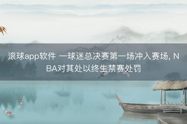 滚球app软件 一球迷总决赛第一场冲入赛场， NBA对其处以终生禁赛处罚