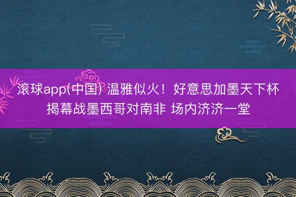滚球app(中国) 温雅似火!好意思加墨天下杯揭幕战墨西哥对南非 场内济济一堂
