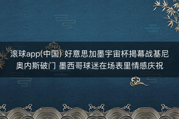 滚球app(中国) 好意思加墨宇宙杯揭幕战基尼奥内斯破门 墨西哥球迷在场表里情感庆祝