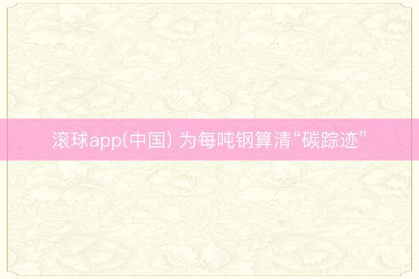 滚球app(中国) 为每吨钢算清“碳踪迹”