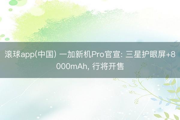 滚球app(中国) 一加新机Pro官宣: 三星护眼屏+8000mAh, 行将开售